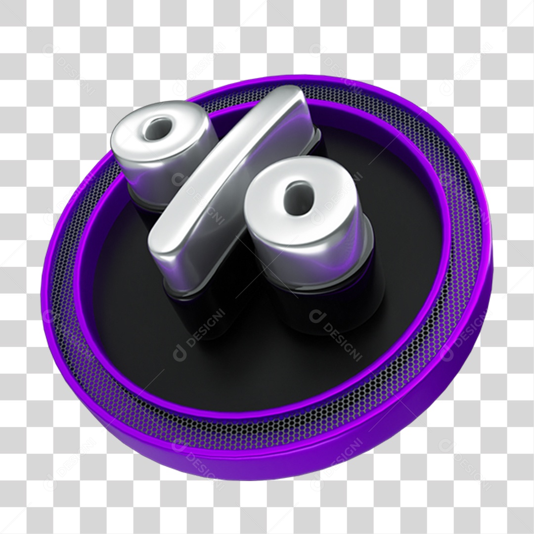 Selo 3D Ícone de Porcentagem PNG Transparente