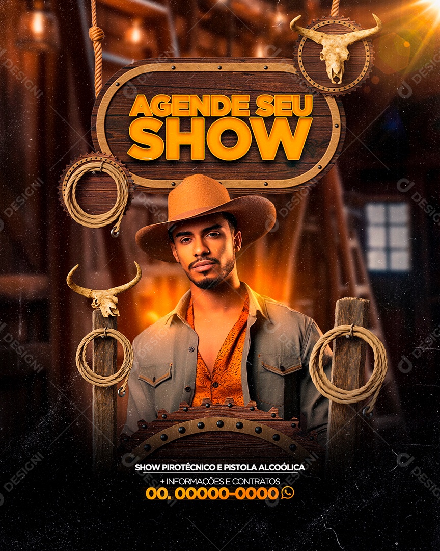 Social Media Flyer Agende seu Show PSD Editável