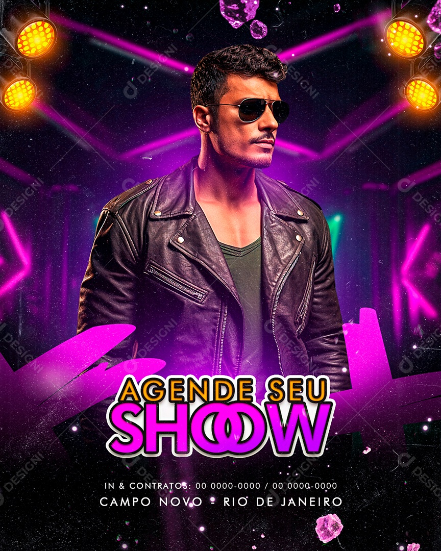 Flyer Agende seu Show Agende Mensal Social Media PSD Editável