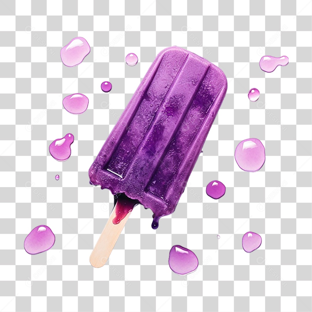 Picolé de Uva PNG Transparente