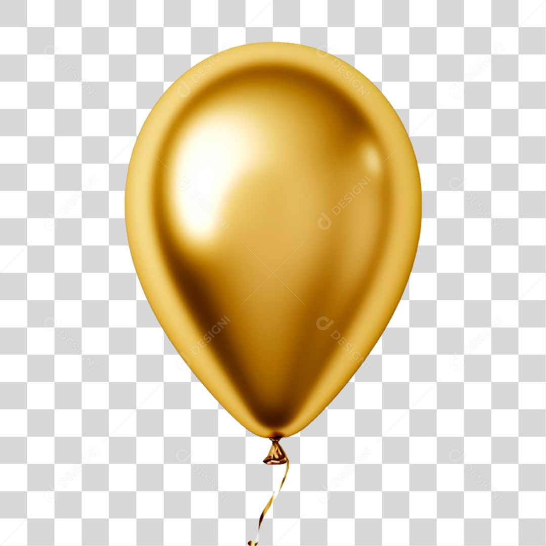 Balão Dourado PNG Transparente