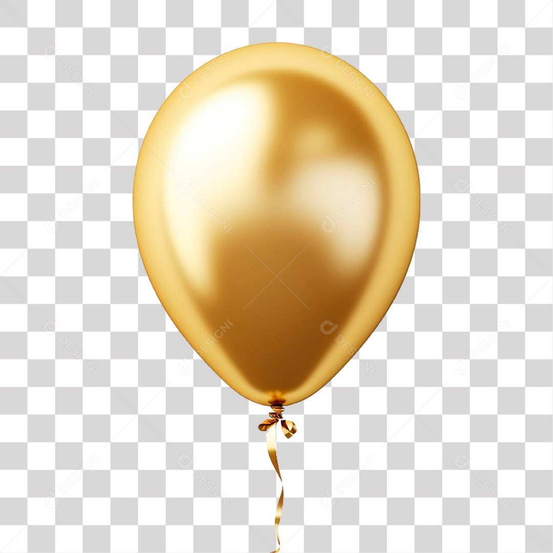 Balão Dourado PNG Transparente