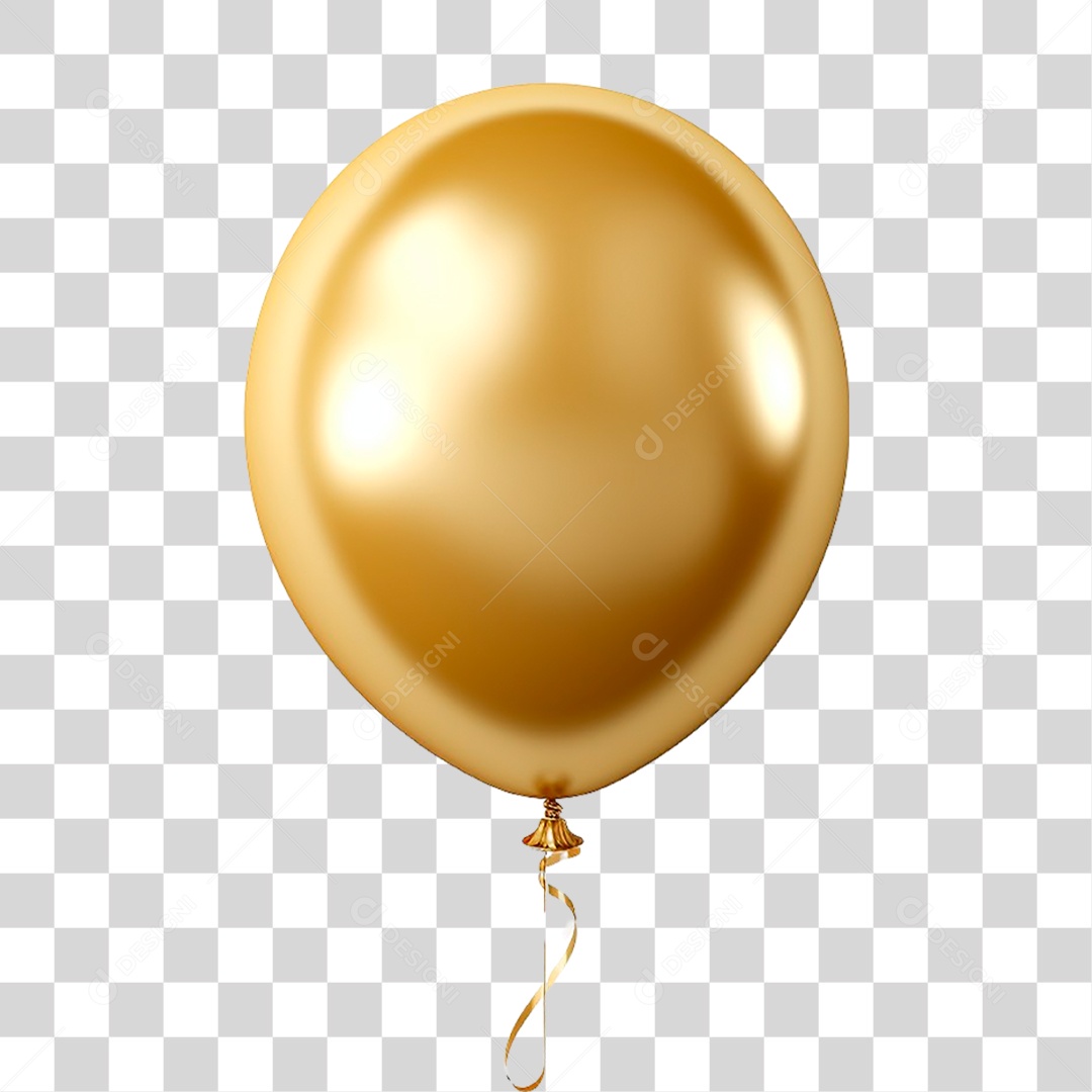 Balão Dourado PNG Transparente