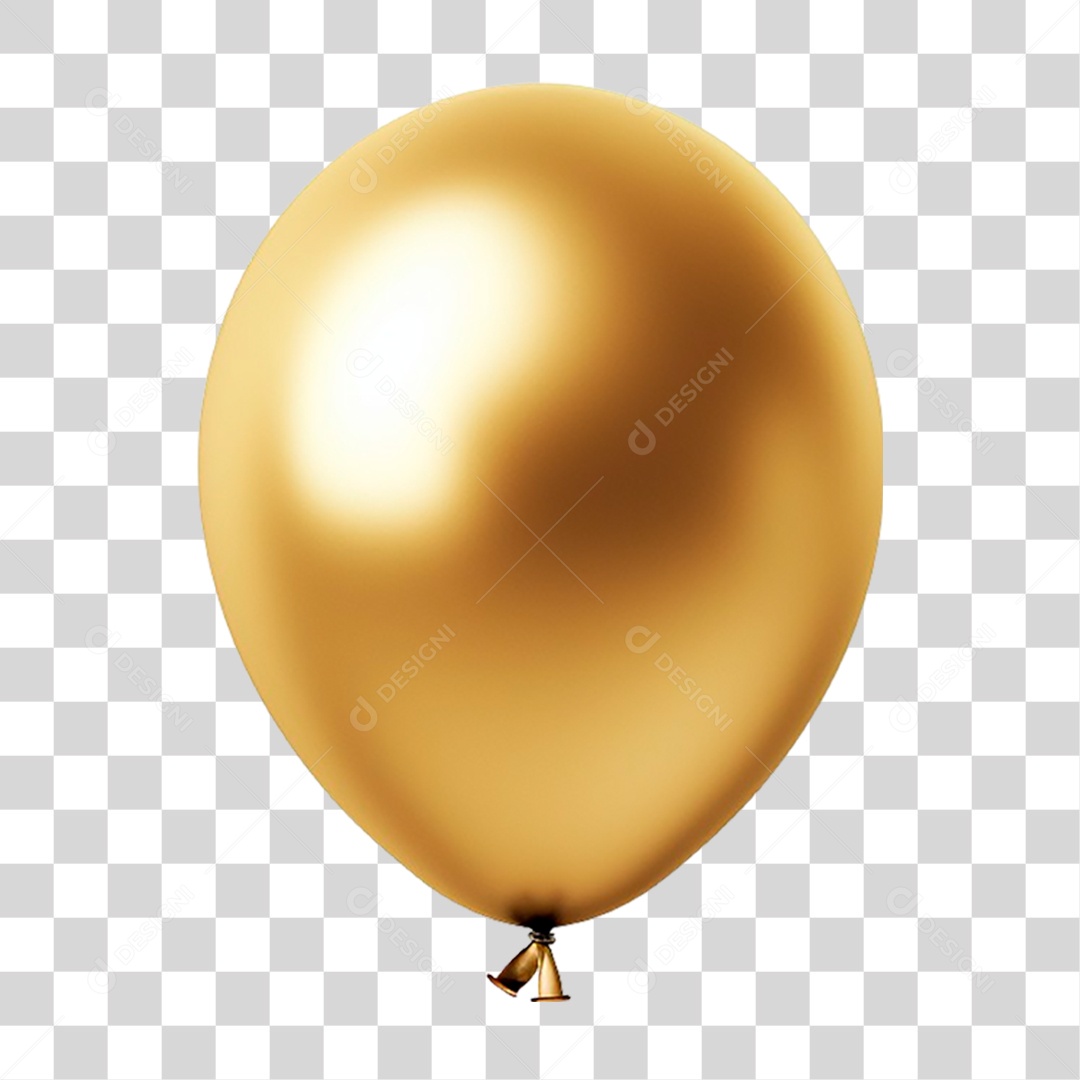 Balão Dourado PNG Transparente
