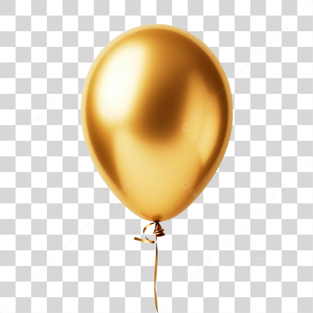 Balão Dourado PNG Transparente