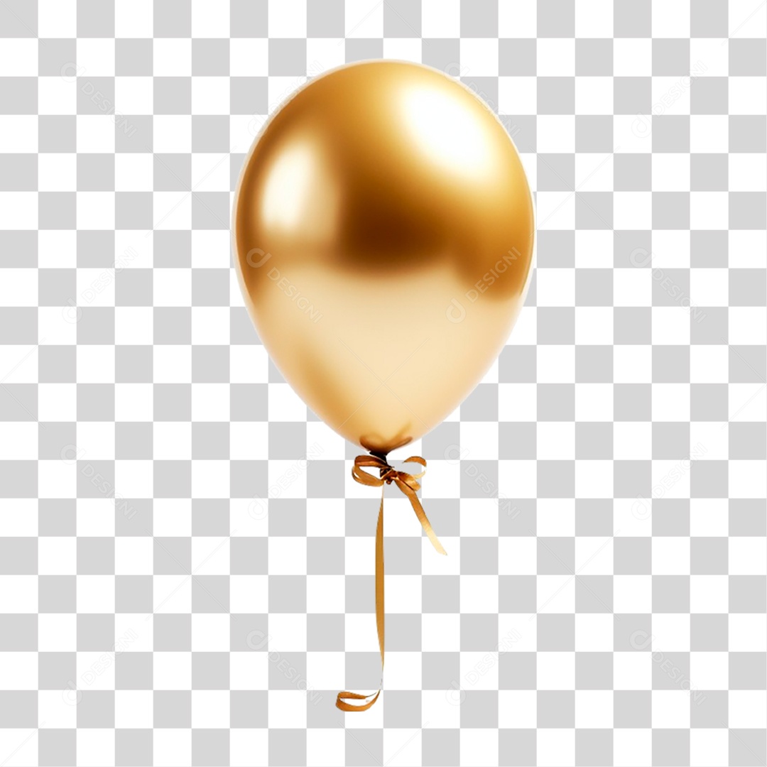 Balão Dourado PNG Transparente