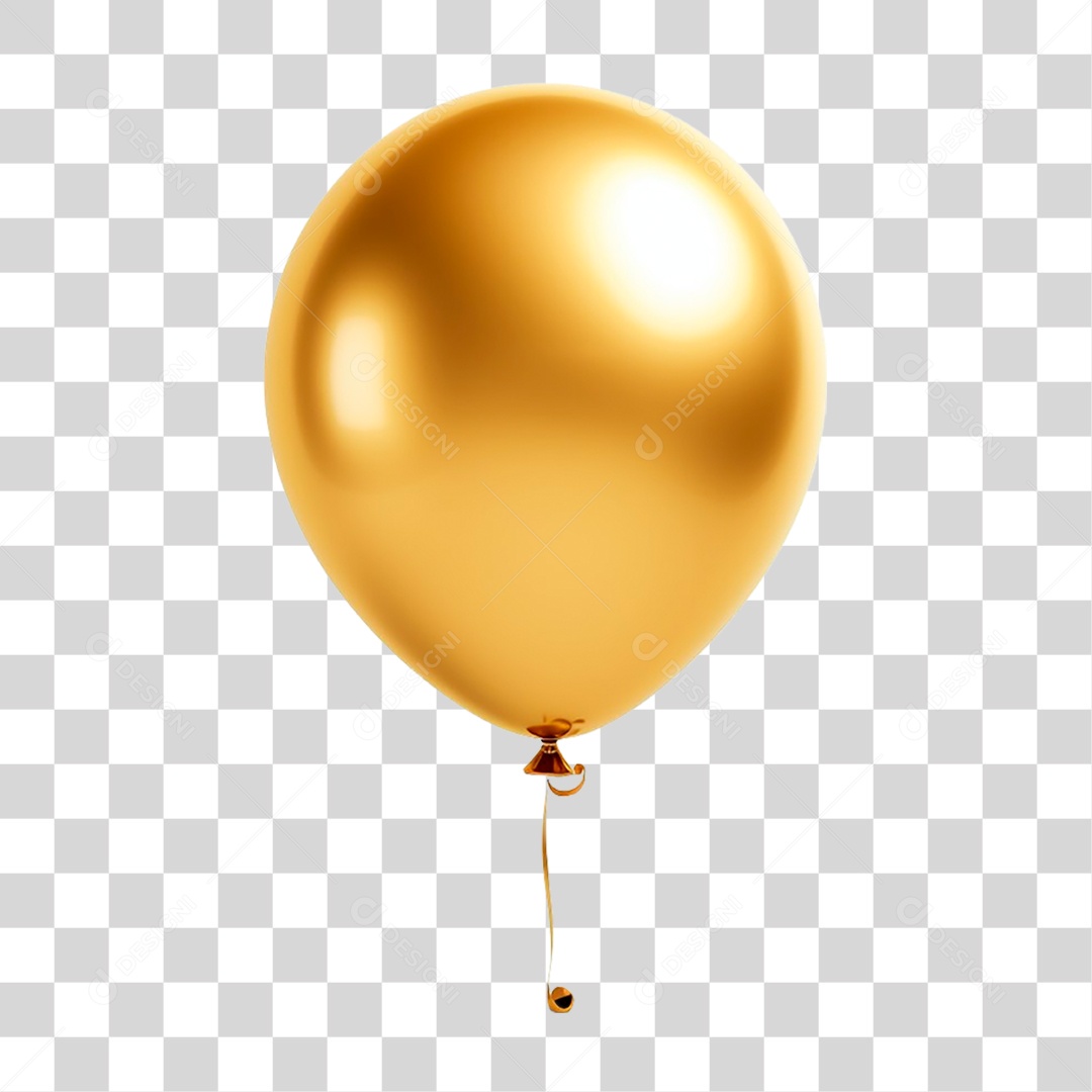 Balão Dourado PNG Transparente
