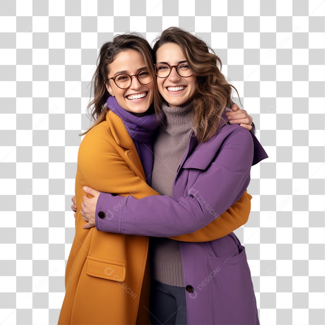 Mulheres Abraçadas PNG Transparente