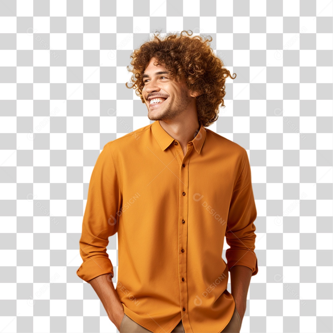 Homem Olhando para o Lado PNG Transparente