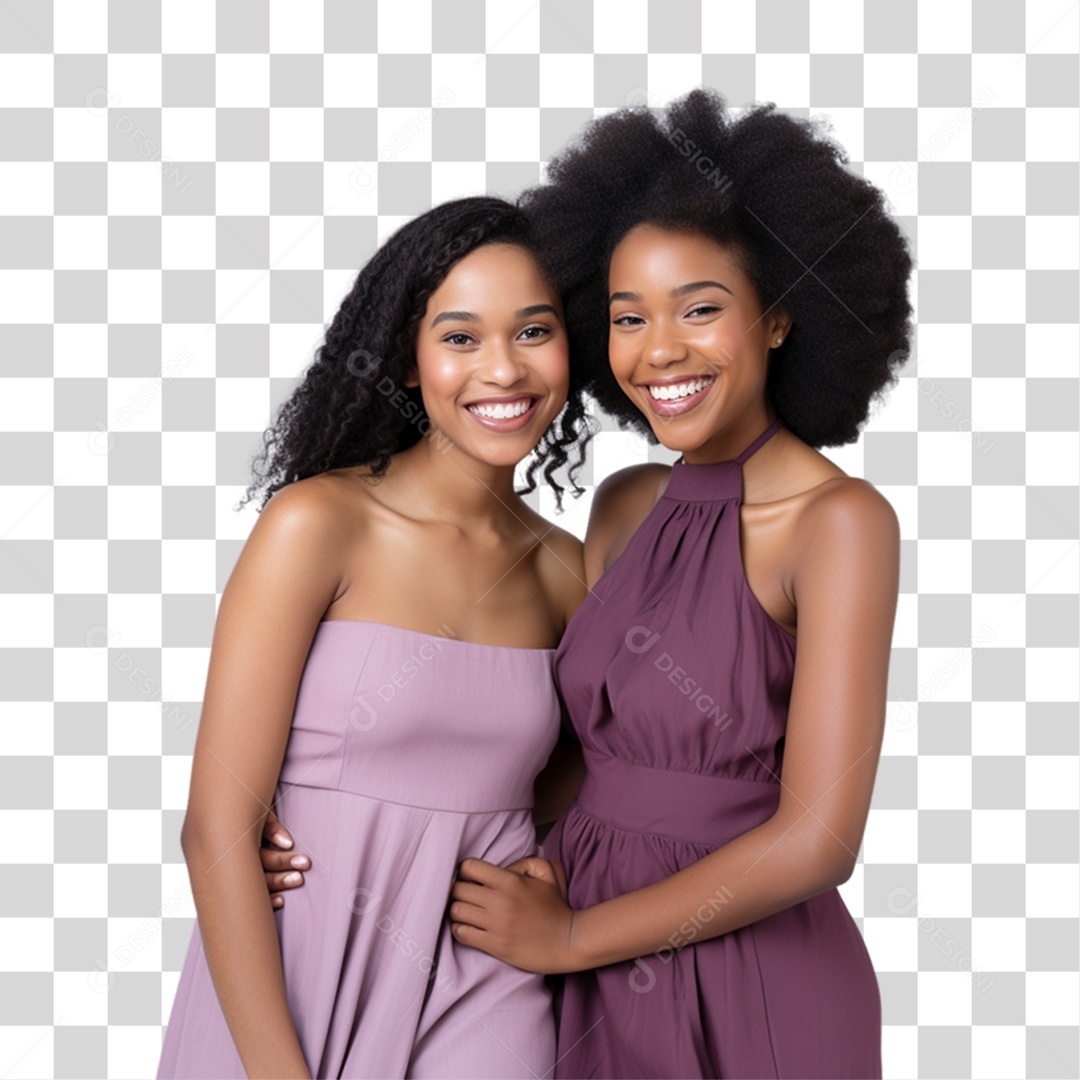 Mulheres com Blusa Roxa PNG Transparente