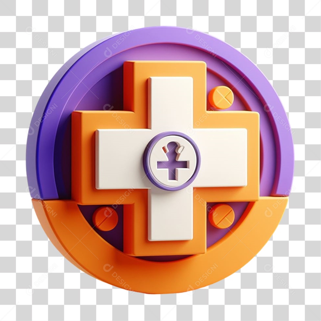 Elemento 3D Ícone Saúde PNG Transparente