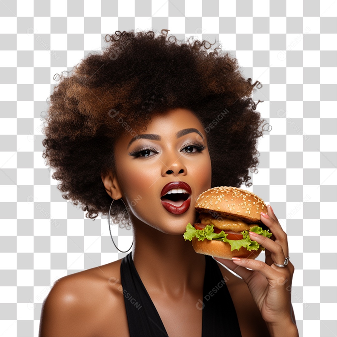 Mulher Lanche Hambúrguer PNG Transparente