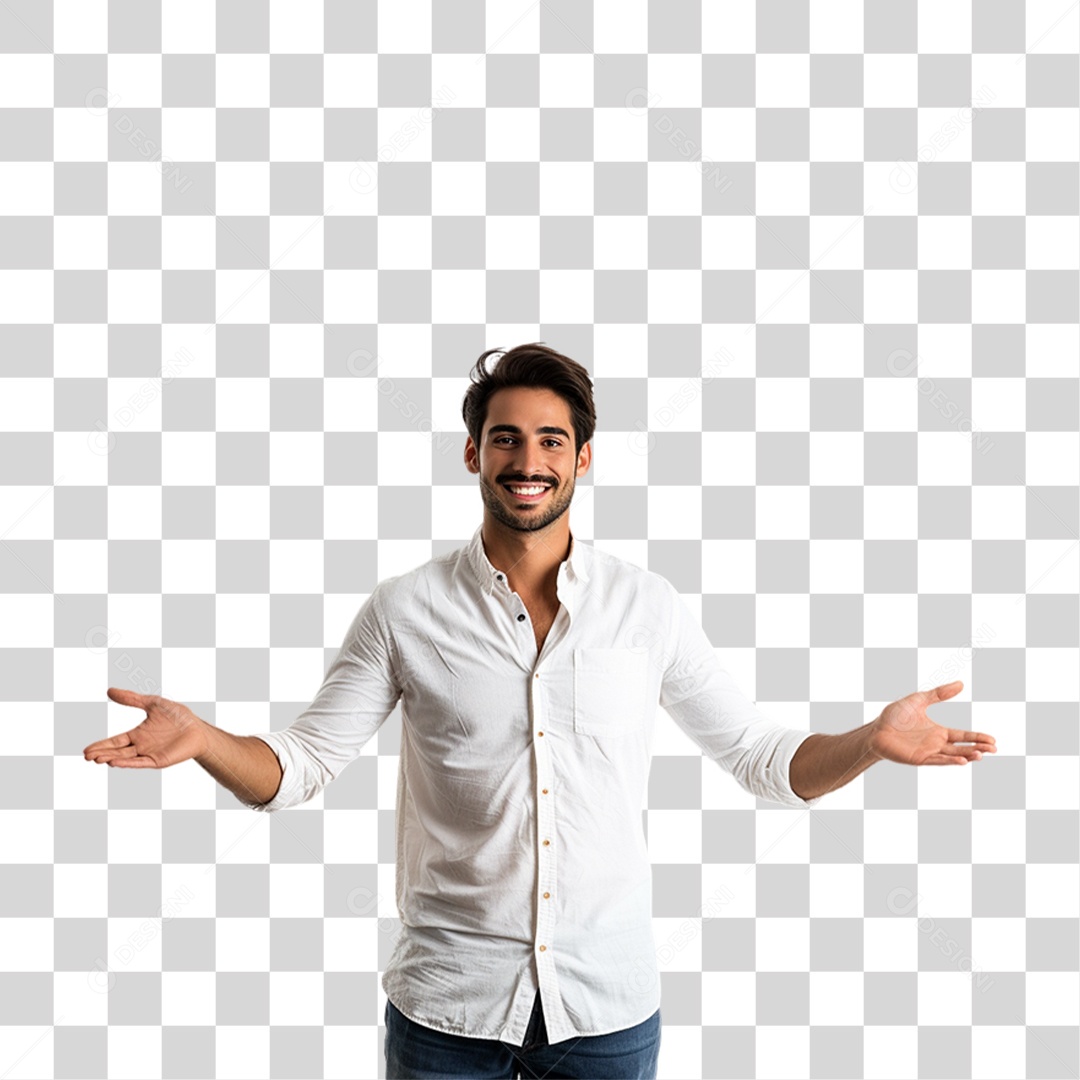 Homem com os Braços Abertos PNG Transparente
