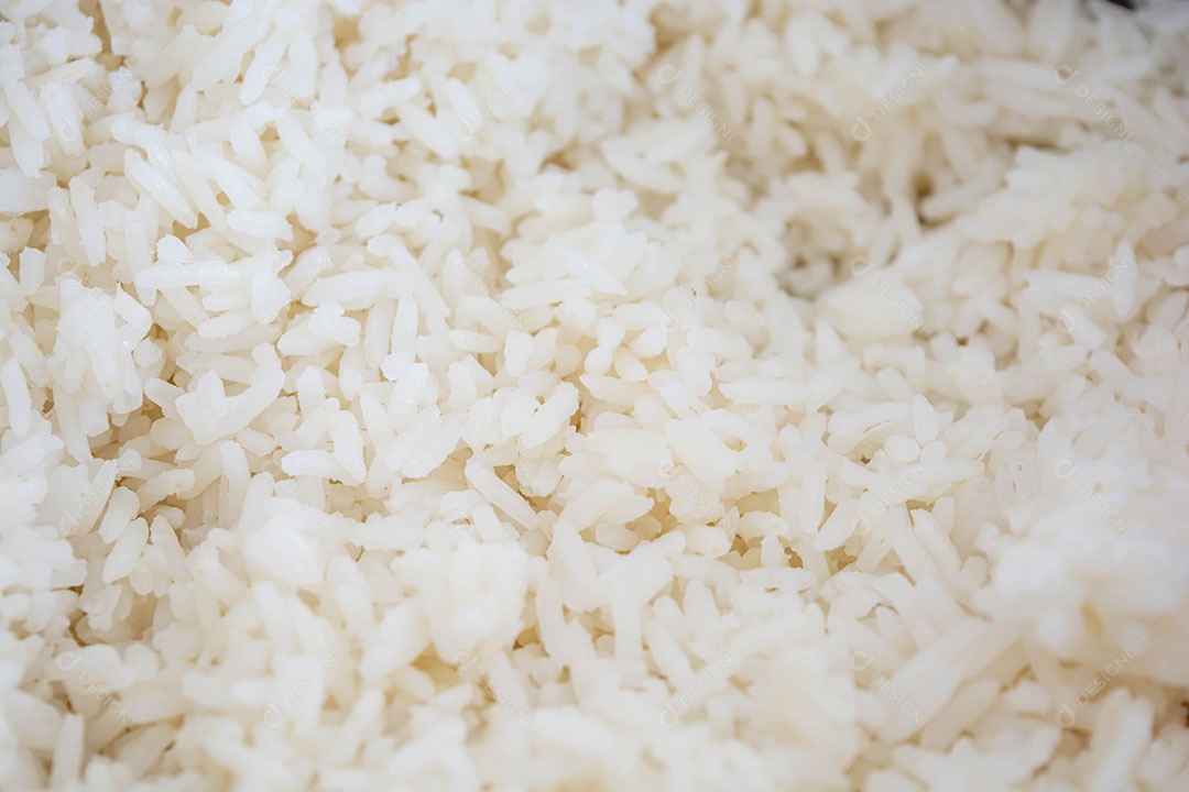 Fundo de arroz branco cozido