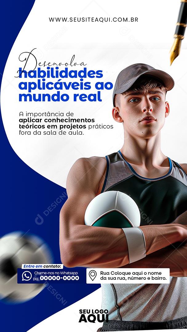 Story Volta às Aulas Desenvolva Habilidades Aplicáveis ao Mundo Real Social Media PSD Editável