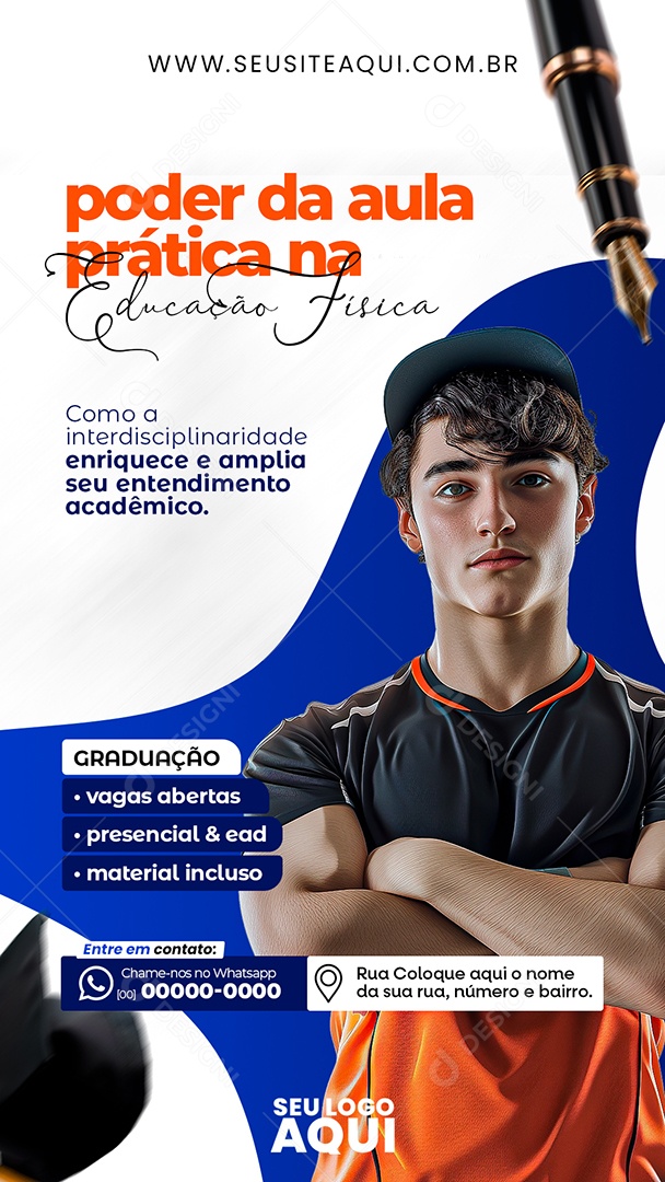 Story Poder da  Aula Prática na Educação Física Social Media PSD Editável