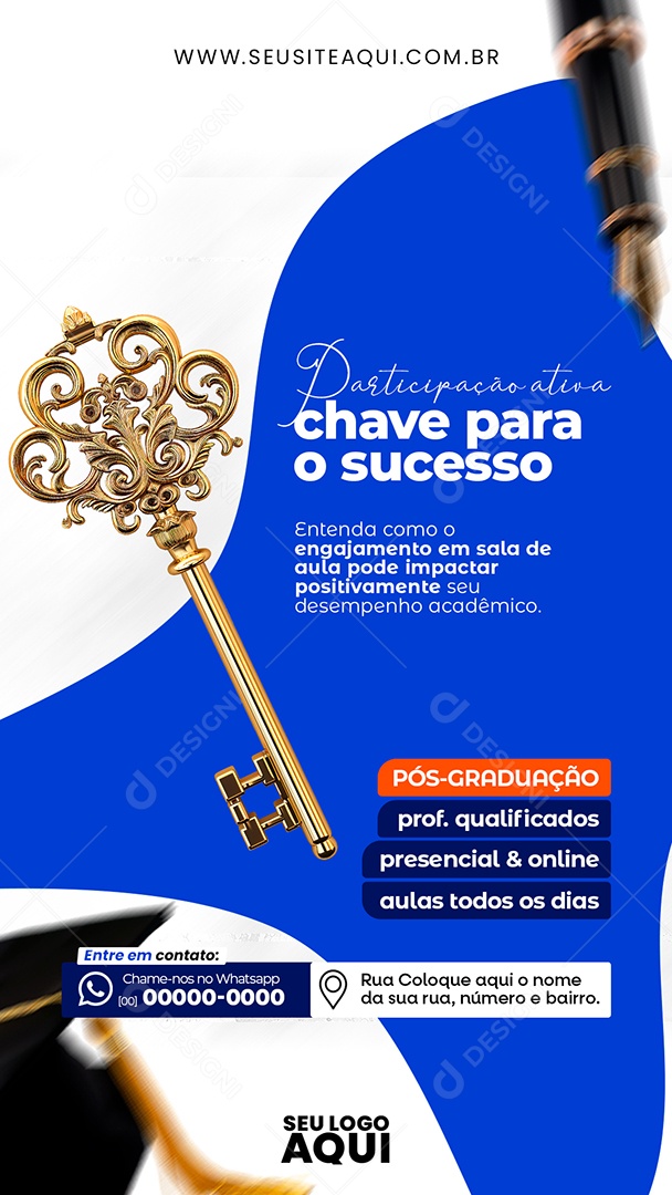 Story Volta às Aulas Participação Ativa Chave para o Sucesso Social Media PSD Editável