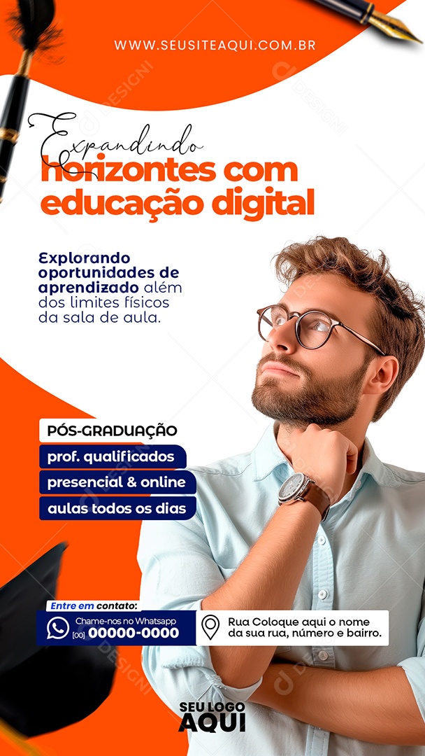 Story Expandindo Horizontes com Educação Digital Social Media PSD Editável