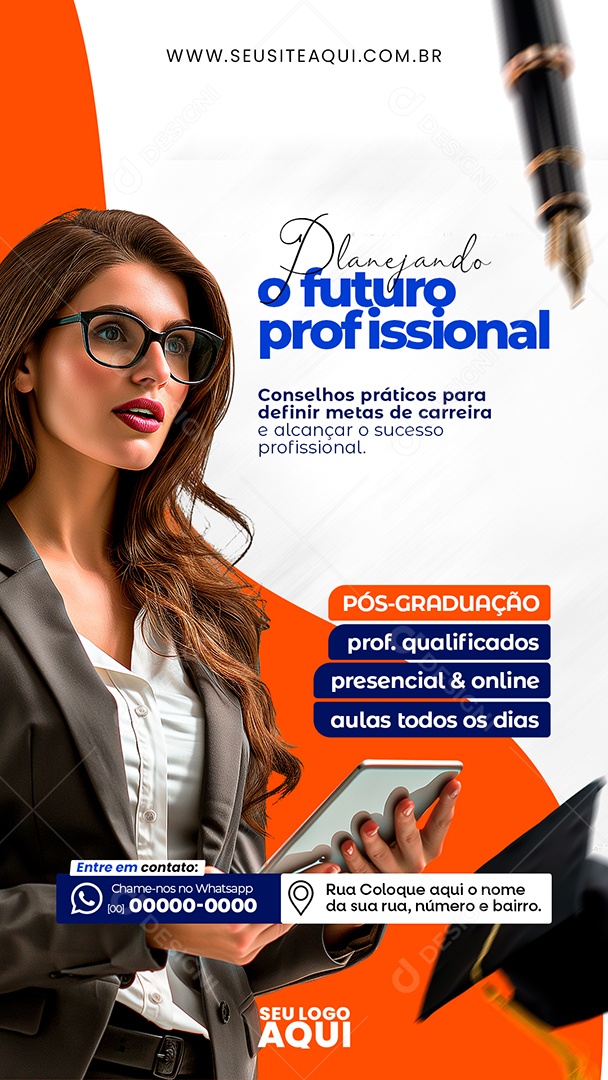 Story Volta às Aulas Planejando o Futuro Profissional Social Media PSD Editável