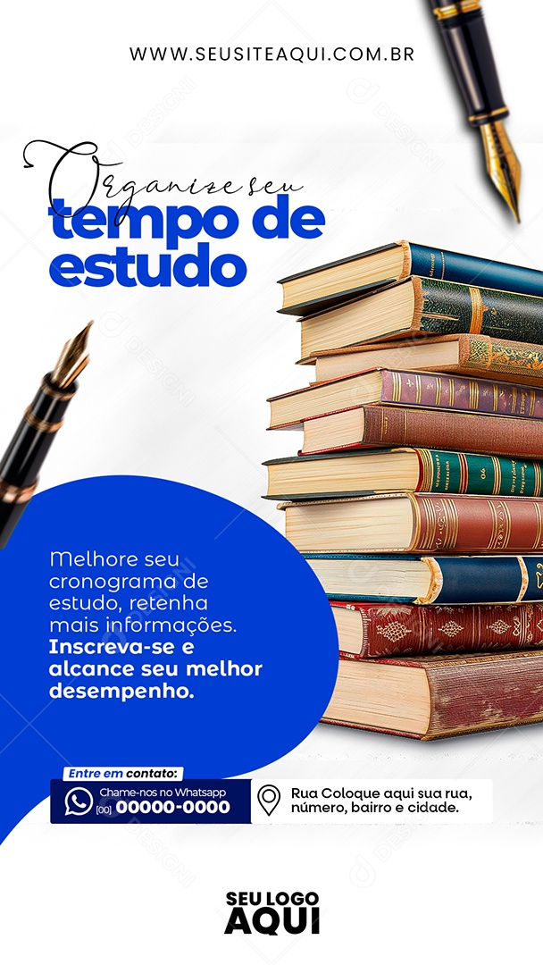 Story Organise seu Tempo de Estudo Social Media PSD Editável