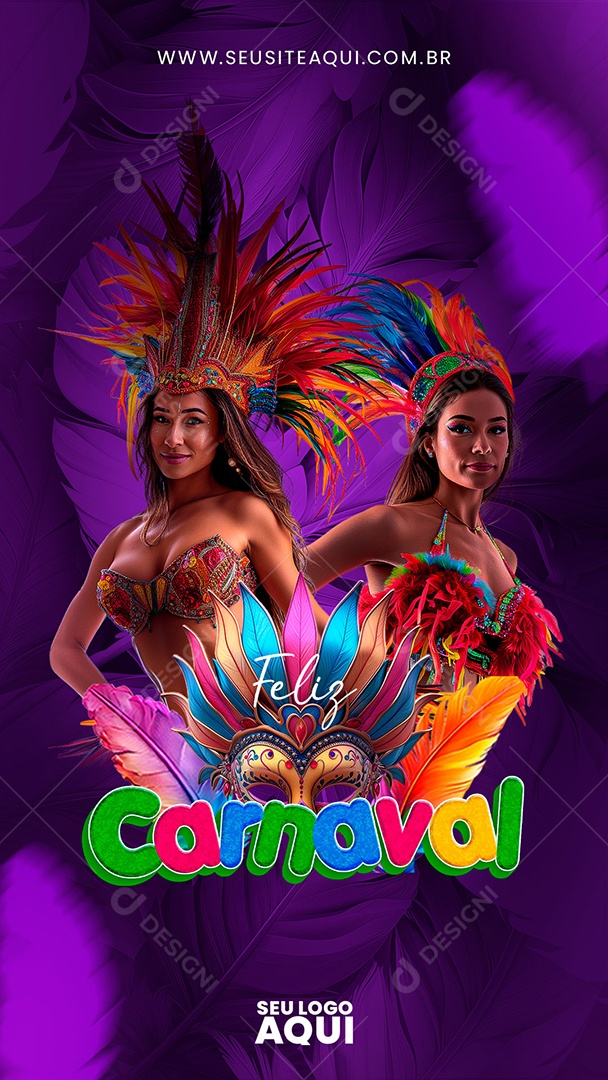 Story Feliz Carnaval 13 de Fevereiro Social Media PSD Editável