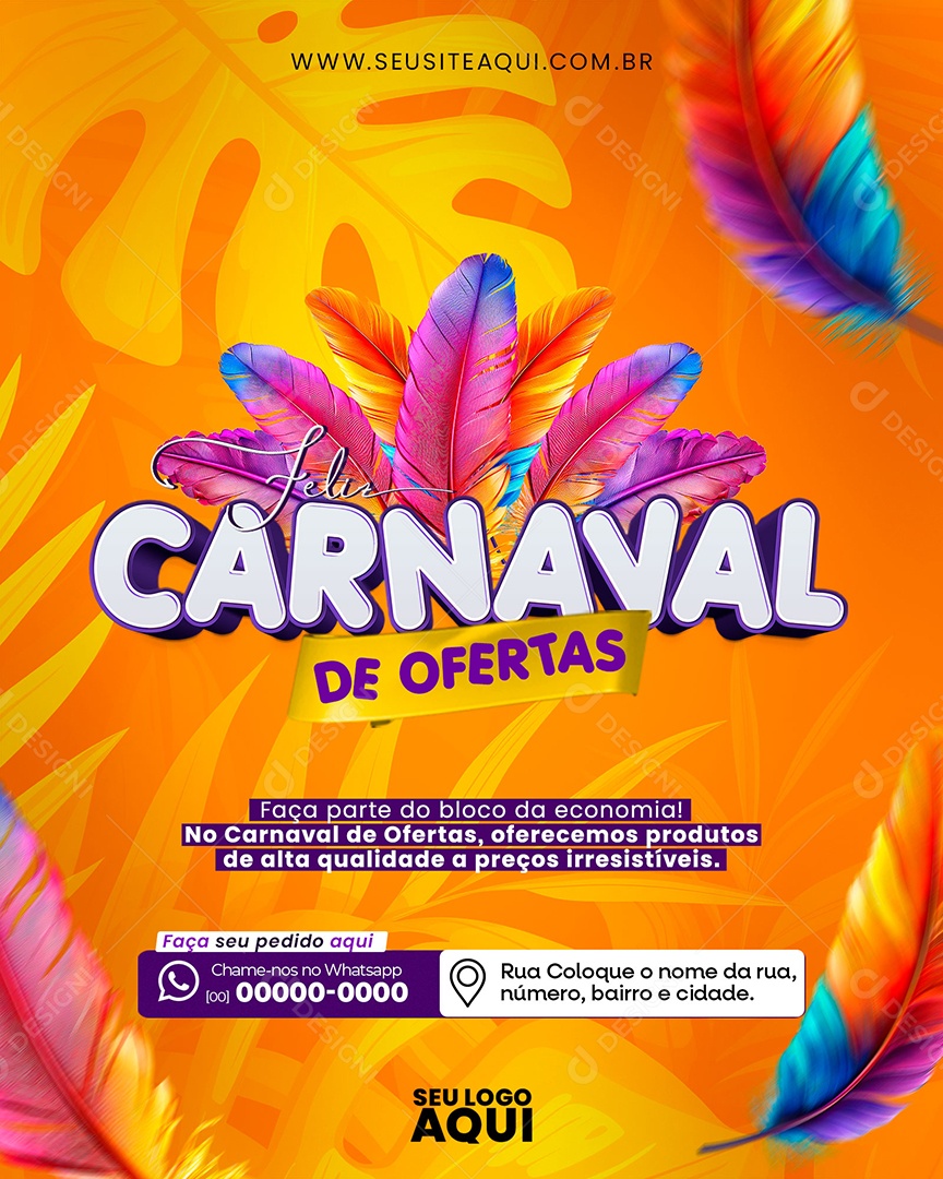 Feliz Carnaval de Ofertas Faça Parte do Bloco da Economia Social Media PSD Editável
