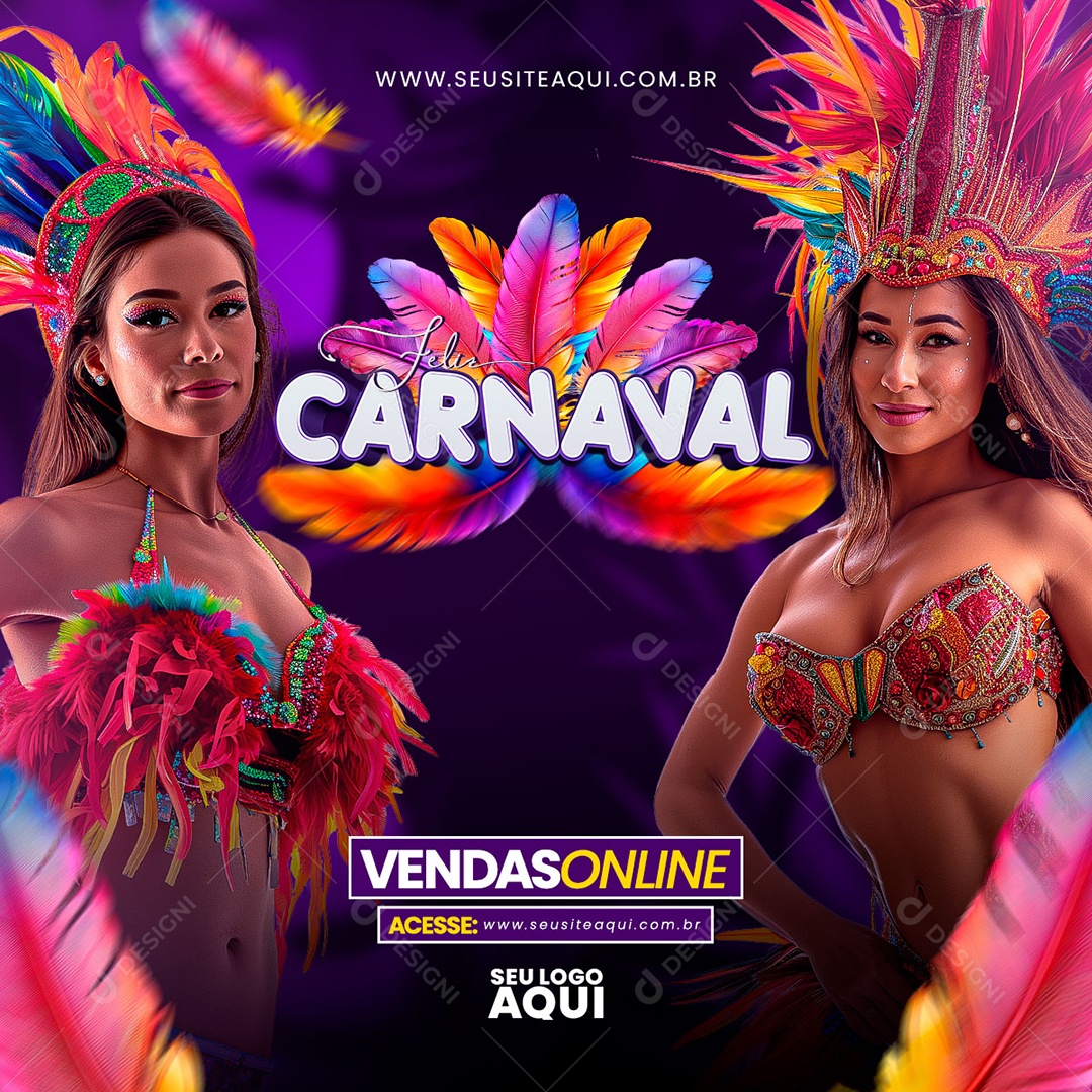 Feed Carnaval Vendas Online Social Media PSD Editável