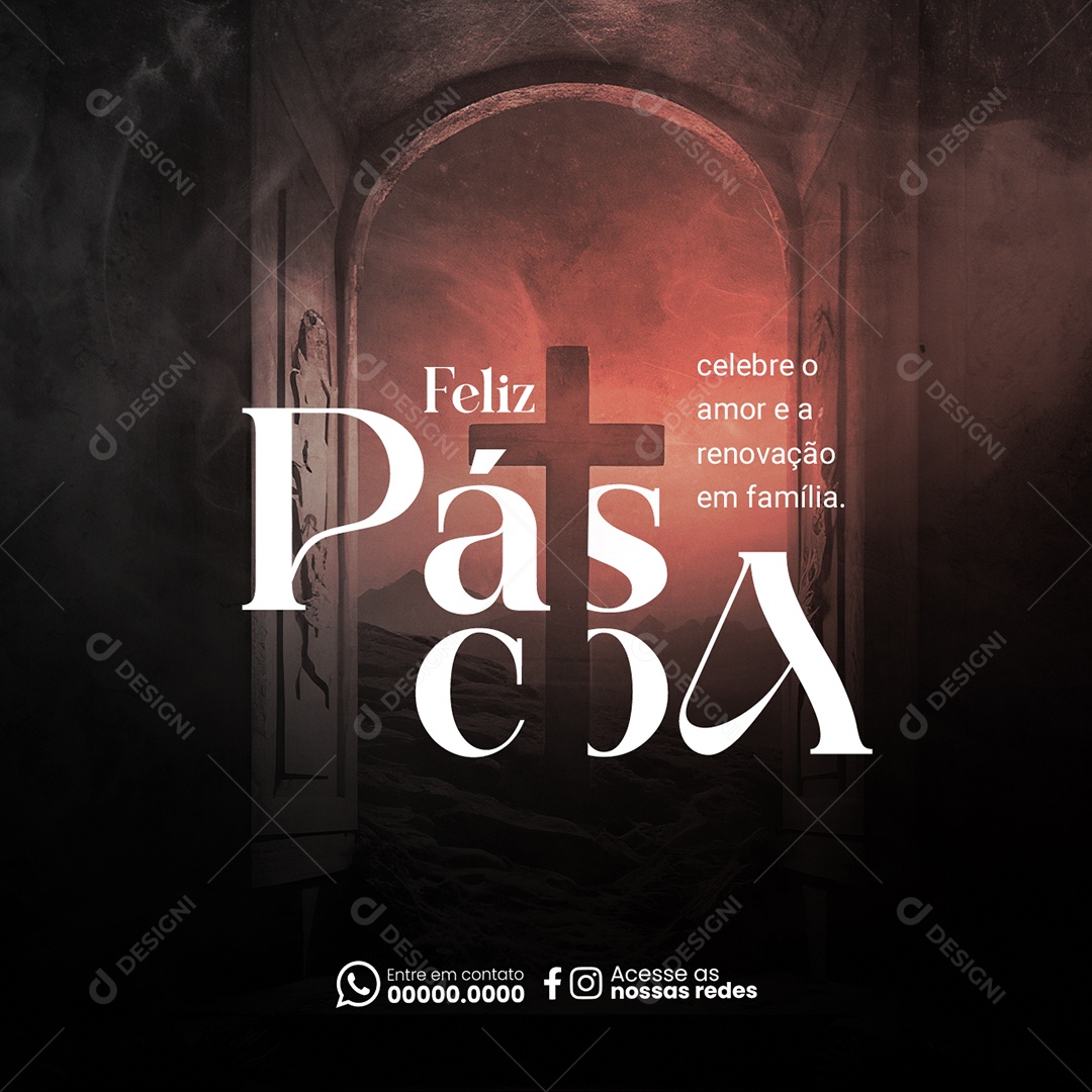 Feliz Páscoa 31 De Março celebre o amor e a renovação em família Social Media PSD Editável