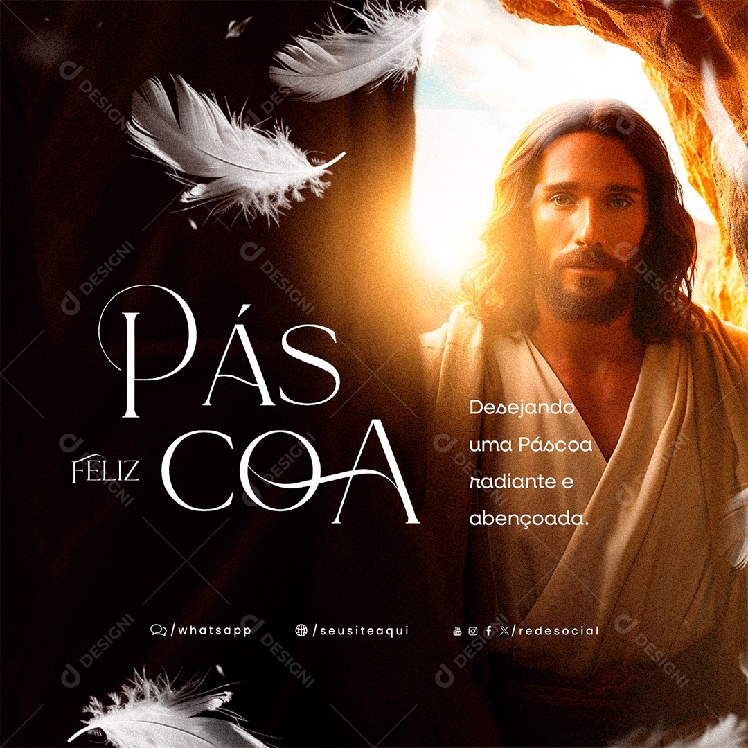 Feliz Páscoa 31 De Março Desejando uma Páscoa radiante e abençoada Social Media PSD Editável