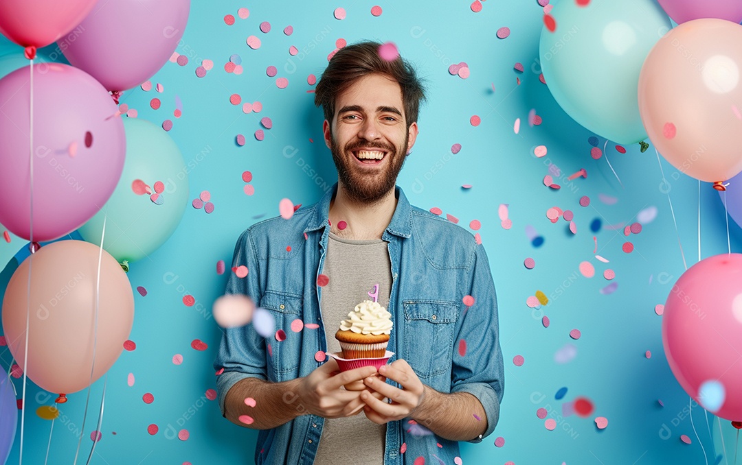 Feliz aniversariante relaxada parecendo alegre sorrindo