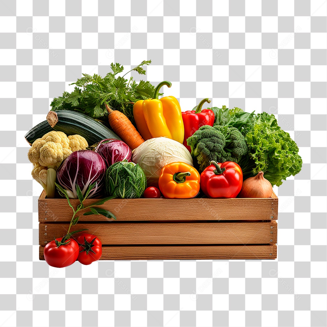 Caixa de Legumes PNG Transparente
