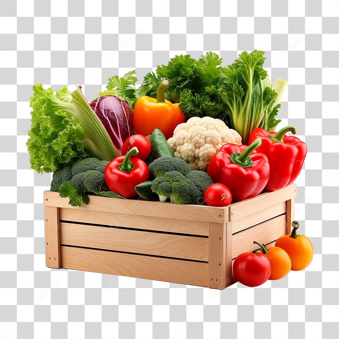 Caixa de Legumes PNG Transparente