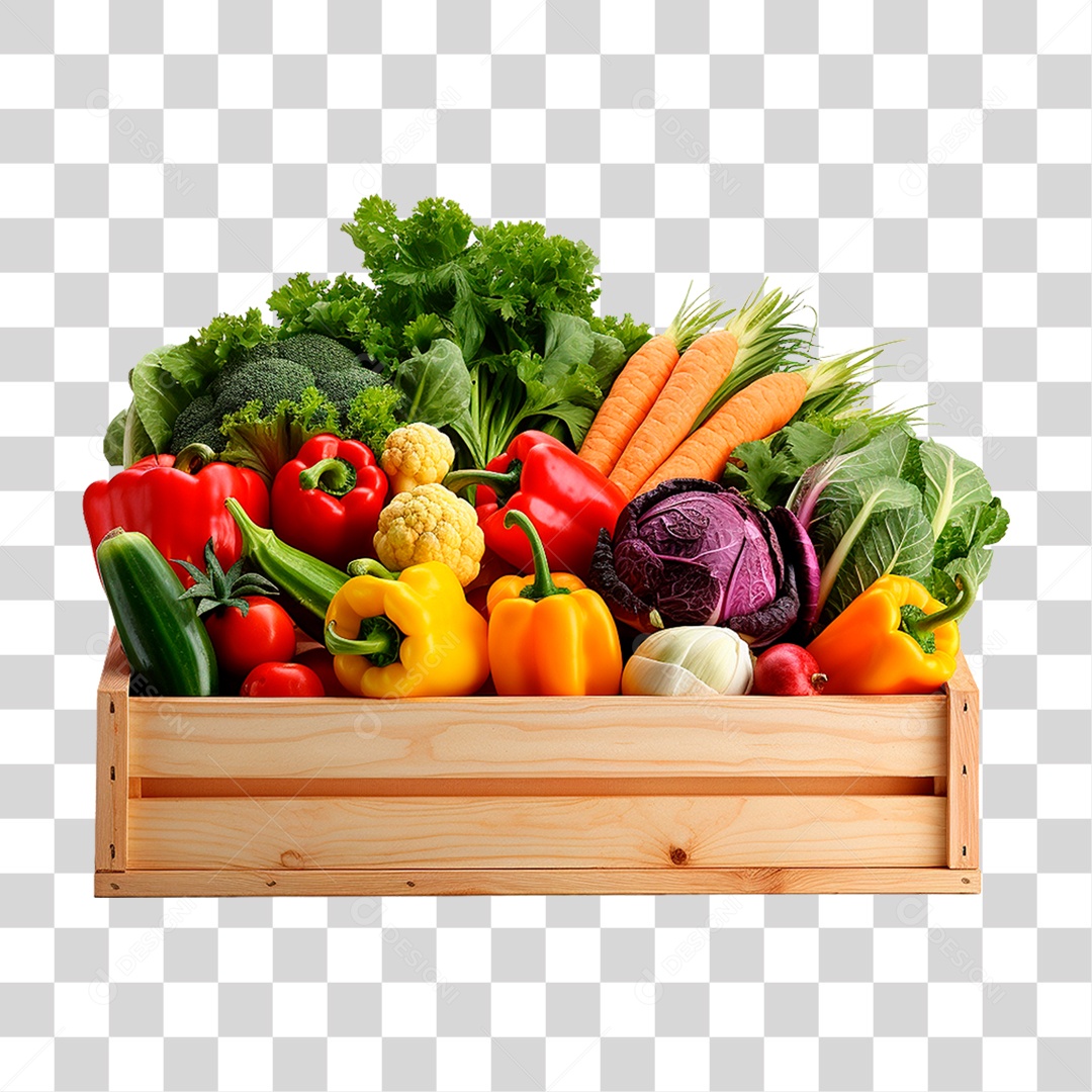 Caixa de Legumes PNG Transparente