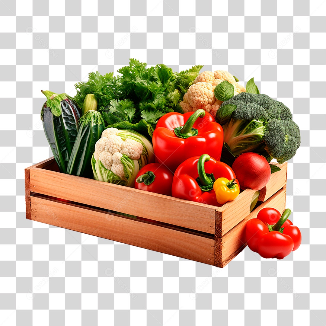 Caixa de Legumes PNG Transparente