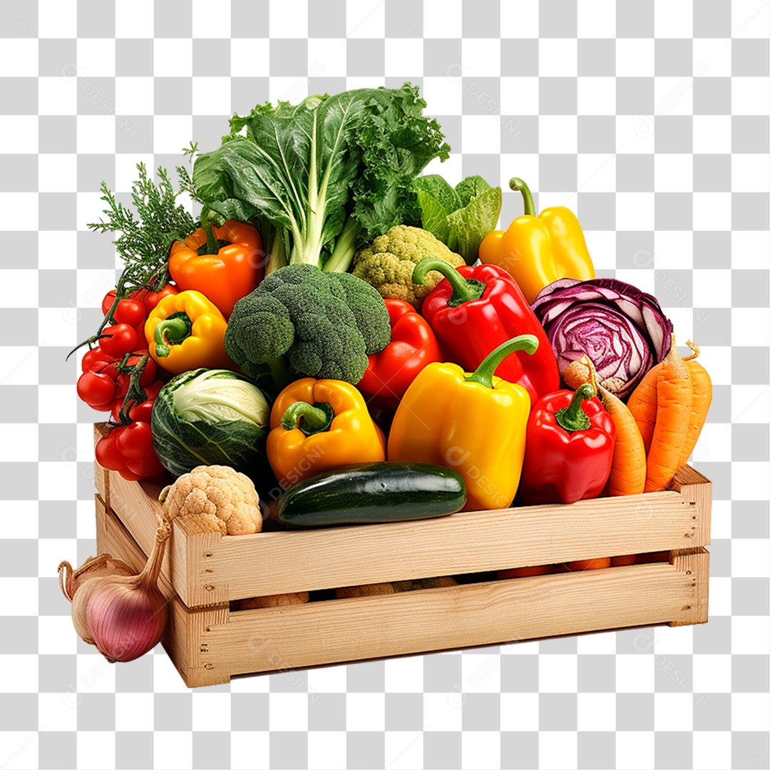 Caixa de Legumes PNG Transparente