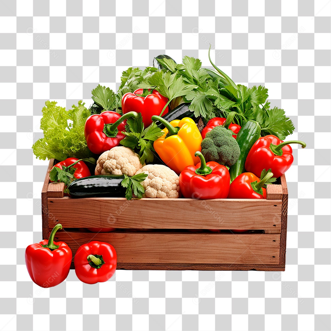 Caixa de Legumes PNG Transparente