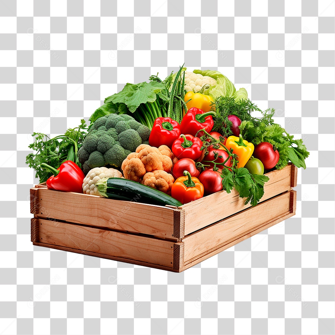 Caixa de Legumes PNG Transparente