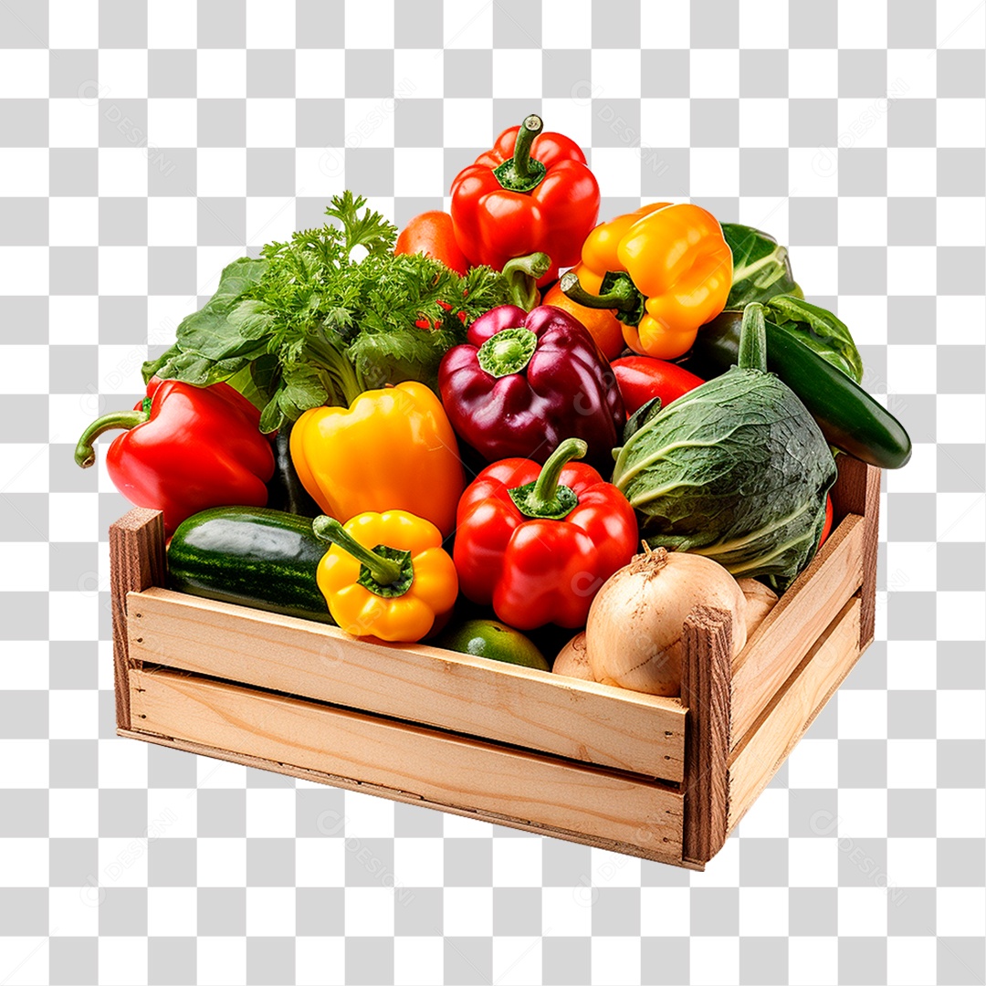 Caixa de Legumes PNG Transparente