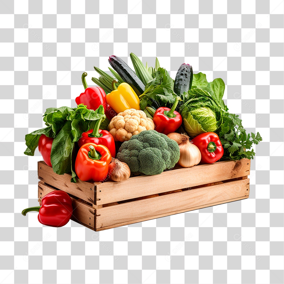 Caixa de Legumes PNG Transparente