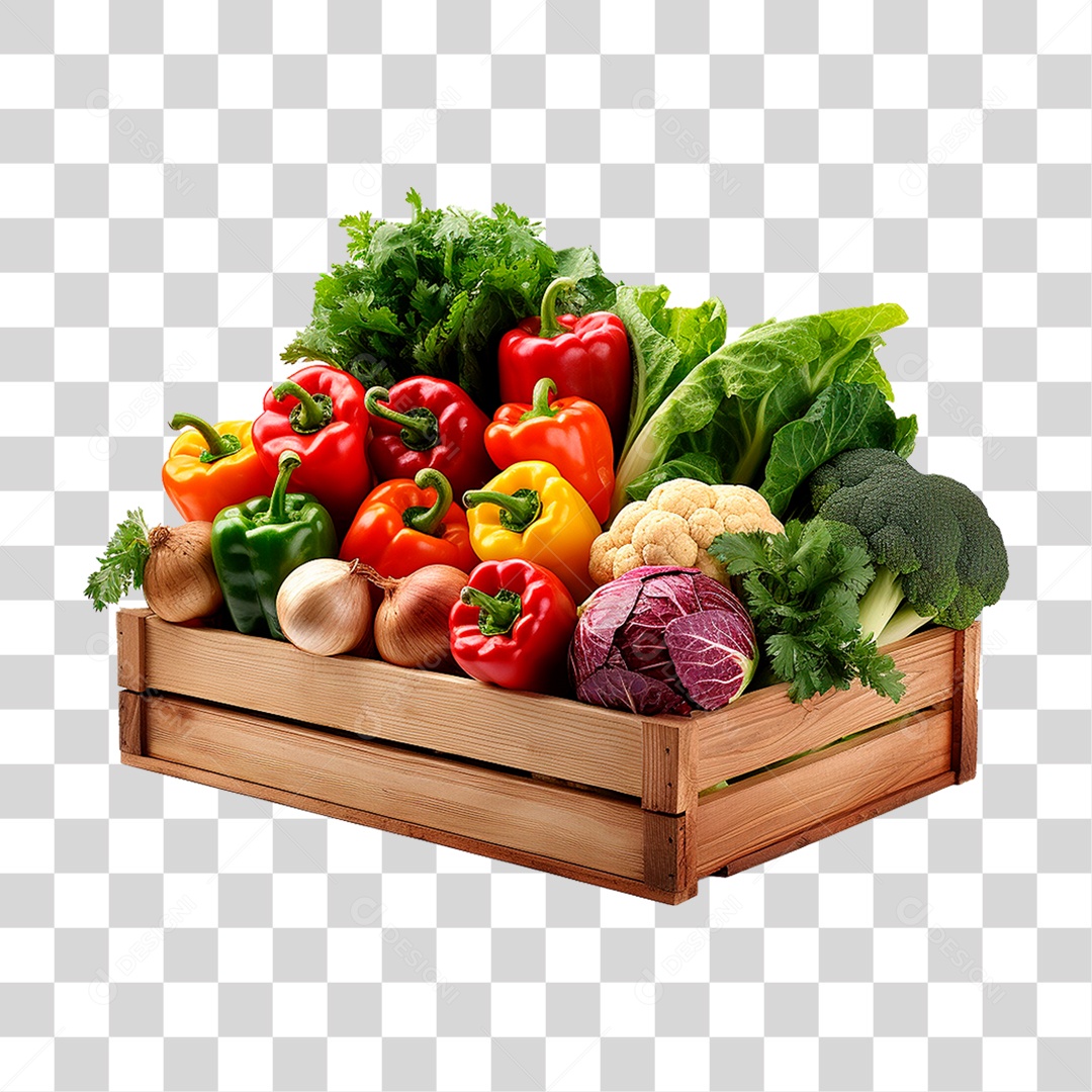 Caixa de Legumes PNG Transparente