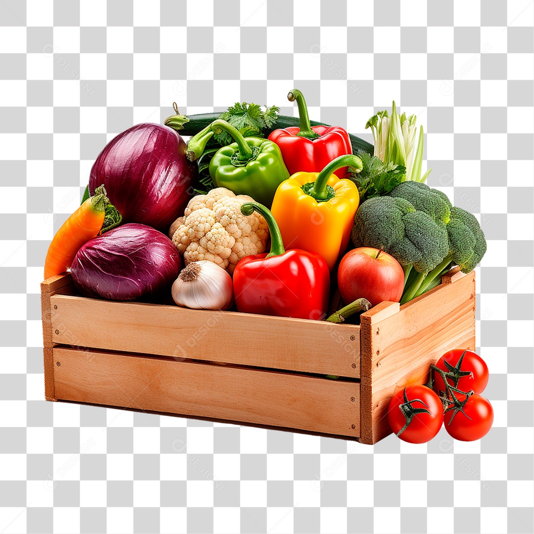 Caixa de Legumes PNG Transparente