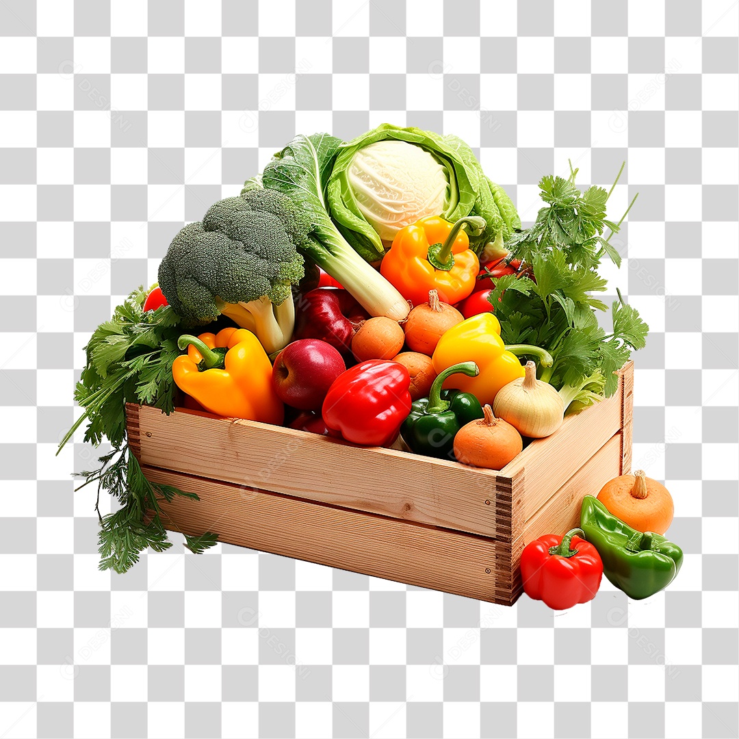 Caixa de Legumes PNG Transparente
