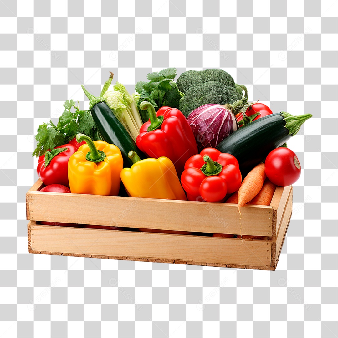 Caixa de Legumes PNG Transparente
