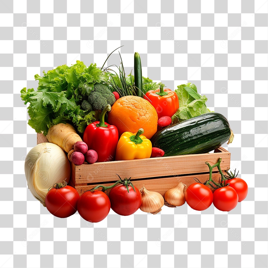 Caixa de Legumes PNG Transparente