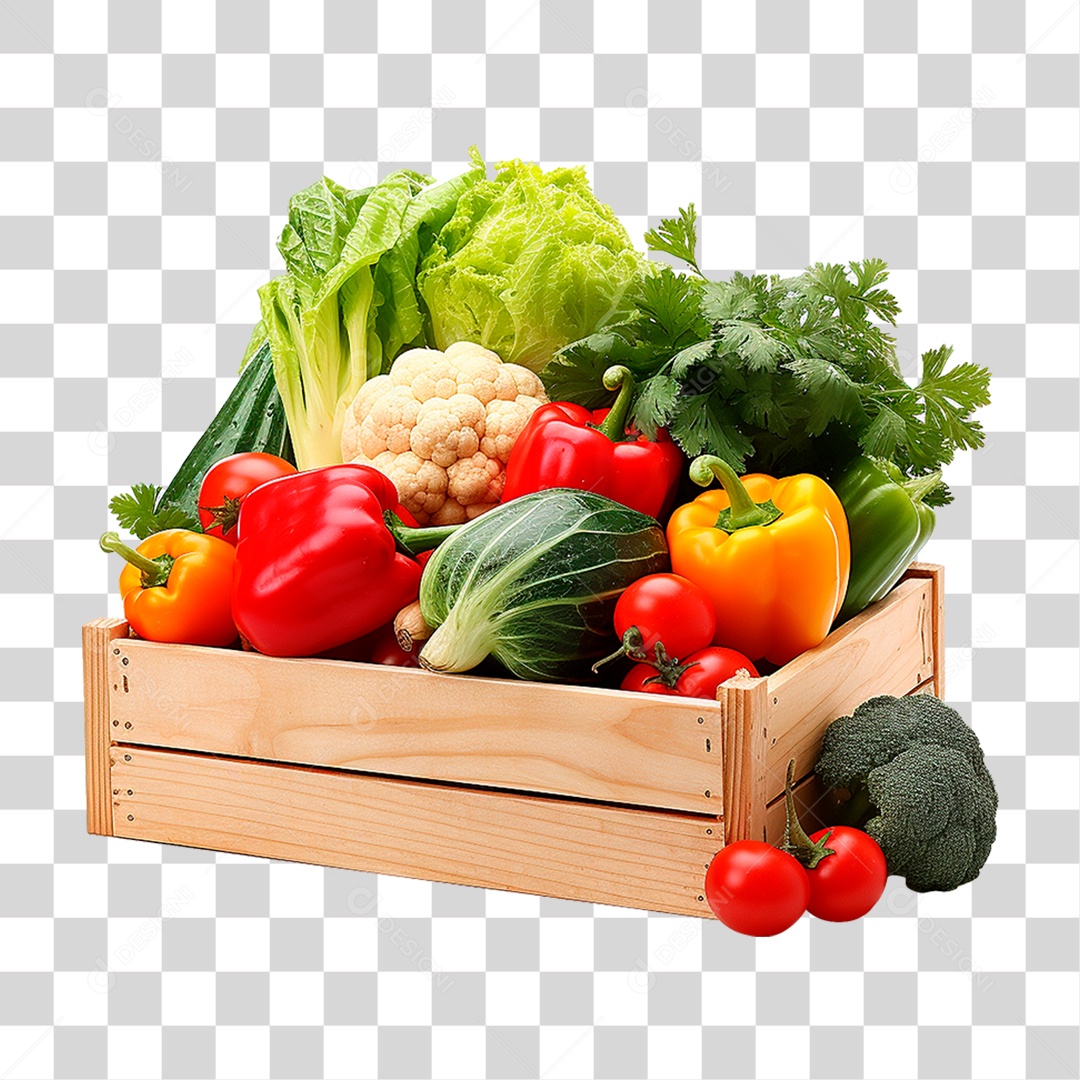 Caixa de Legumes PNG Transparente
