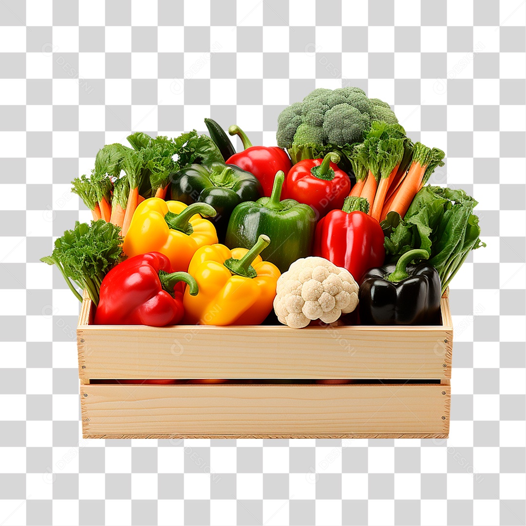 Caixa de Legumes PNG Transparente