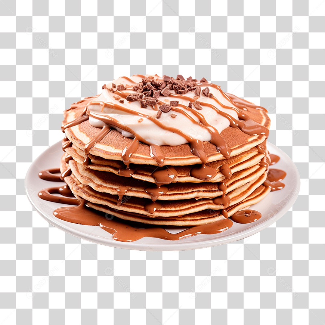 Panquecas com Cobertura de Caramelo PNG Transparente