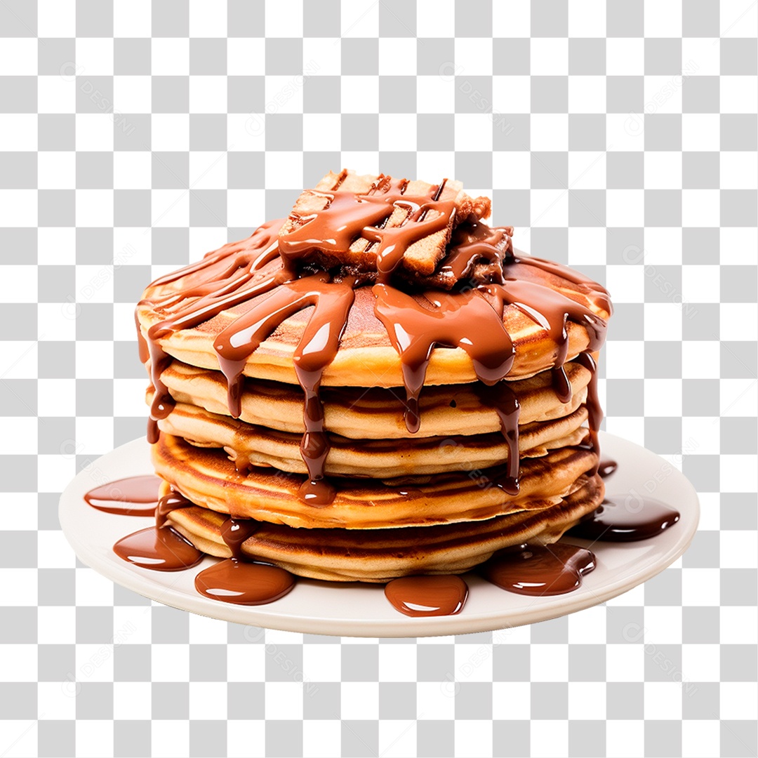 Panquecas com Cobertura de Caramelo PNG Transparente