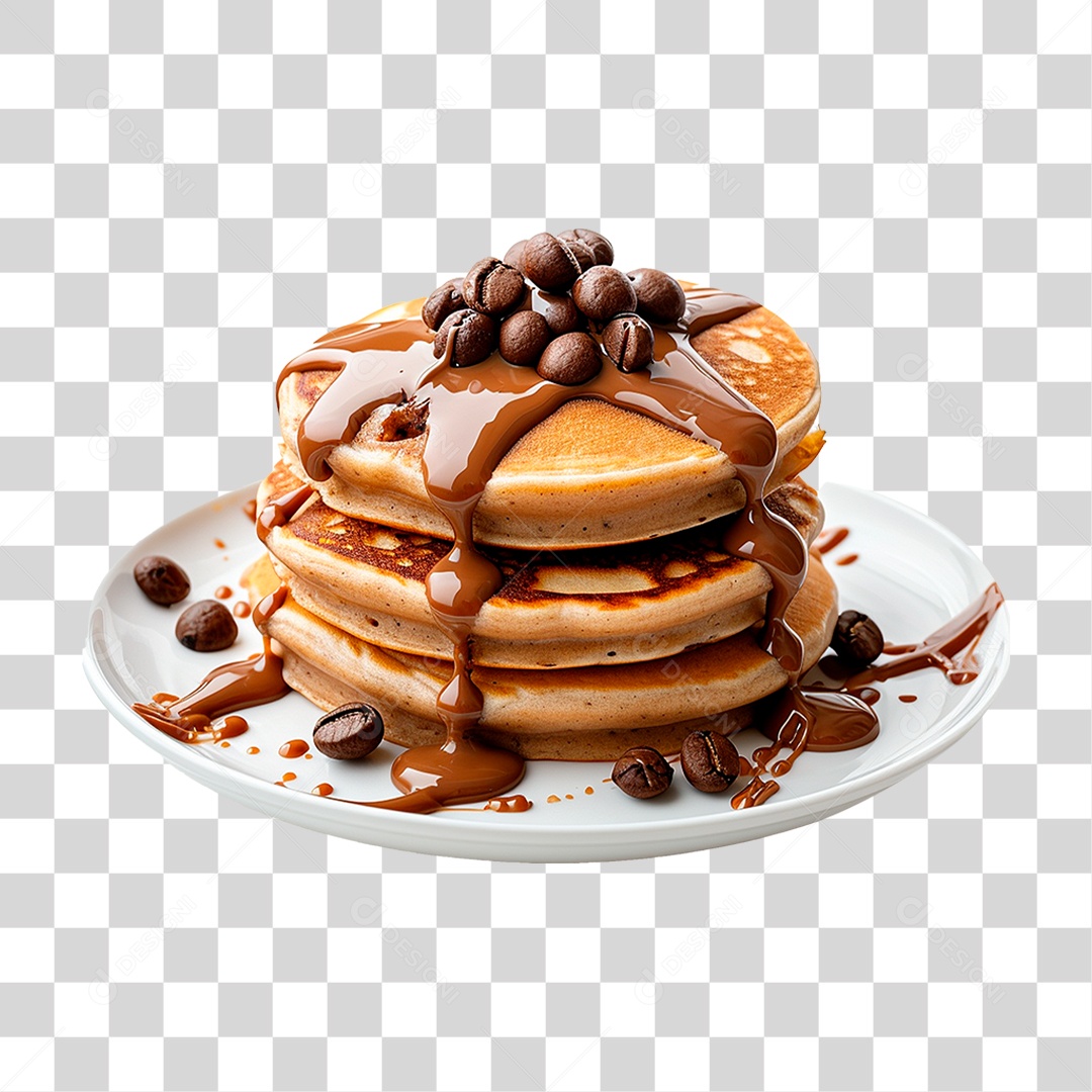 Panquecas com Cobertura de Caramelo PNG Transparente