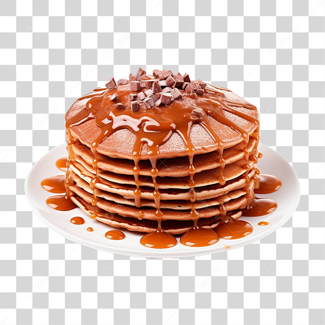 Panquecas com Cobertura de Caramelo PNG Transparente